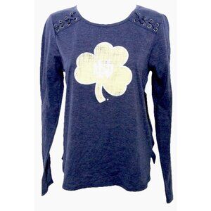 NEW Notre Dame ND Fighting Irish Colosseum Navy Blue Tie Shirt Women's M